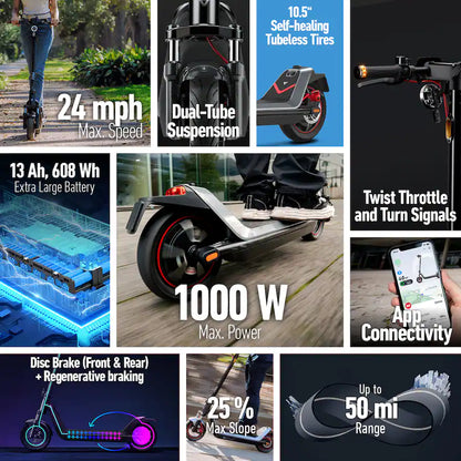 NIU KQi 300X Electric Scooter - Refurbished (Good) - Falcon Scooters